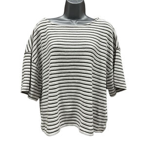 Madewell Black and White Striped Short Sleeve Tee